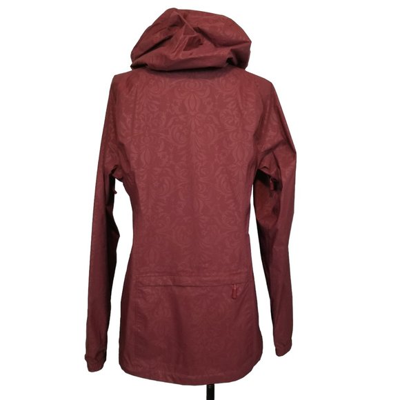 Athleta Drizzle Rain Shell Jacket Cherrywood Red Wallflower Sz Medium - Picture 3 of 12